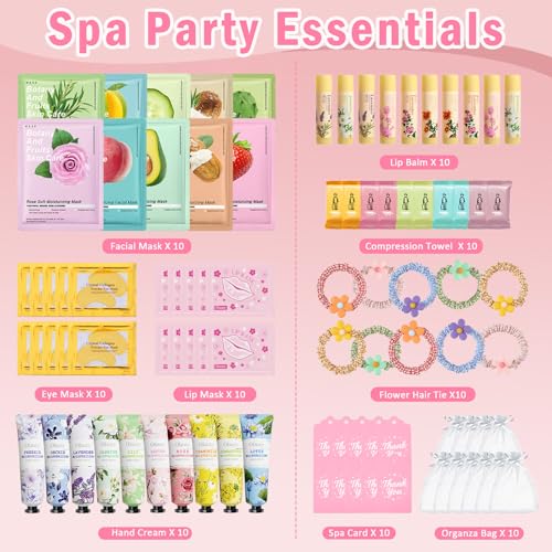 Spa Party Gift Set for Girls and Women - Set A, 90 Pieces Pink-Themed Skincare & Accessories