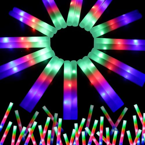 200PCS LED Foam Glow Sticks Bulk for Parties with 3 Light Modes - Neon Party Favors