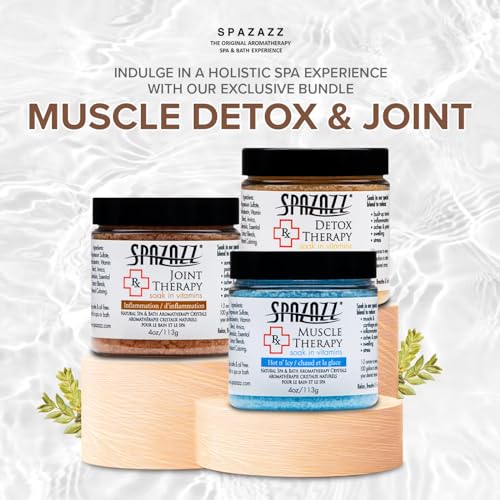 Spazazz RX Therapy Muscle Detox Bath Salt Crystals 4oz 3 Pack Gift Set