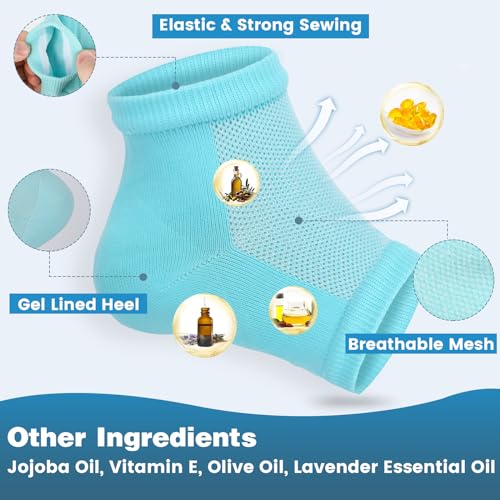 Moisturizing Toeless Heel Socks - Cracked Heel Repair, 6 Colors, 18 Pairs