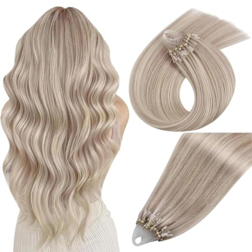 Blonde Micro Bead Hair Extensions - 14 Inch, Pre Bonded Hair, Variation P18/613