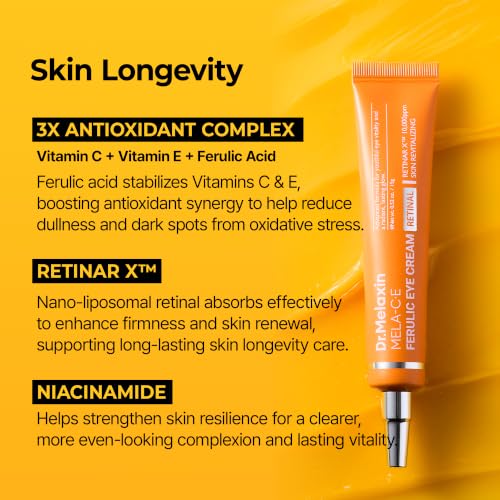 Dr.Melaxin C·E Ferulic Eye Cream for Dark Circles Wrinkles & Hyperpigmentation - 0.52 oz