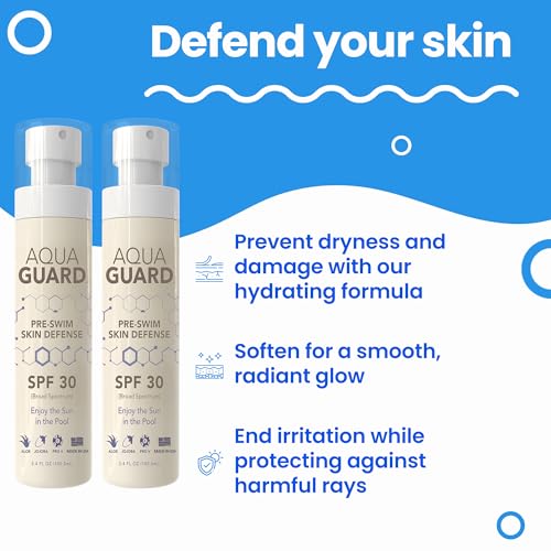 Aqua Guard Pre-Swim Skin Defense Spray 3 Fl Oz Pack of 2 - Chlorine & Sun Protection