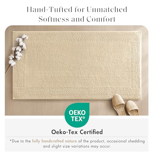 Reversible Cotton Bath Runner 24 x 72 Natural - Plush, Dense 3000GSM
