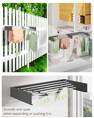 VIKAQI 32" Wall Mounted Foldable Clothes Drying Rack - Heavy Duty Stainless Steel