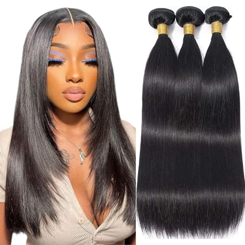 Feibin Human Hair Bundles Straight Virgin Hair Extensions 14-18 Inch