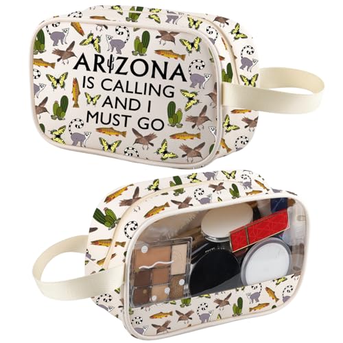 XYANFA State Lover Makeup Bag Desert Vacation Souvenir Gift Arizz ona Is Calling And I Must Go Cosmetic Bag