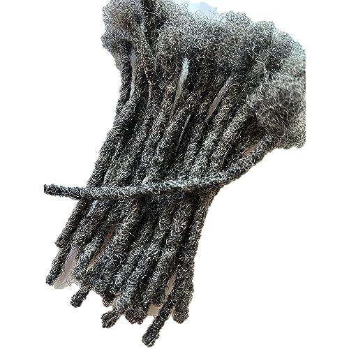 Human Hair Loc Extensions Salt and Pepper #39 - 12 Inch Small Size, 10 Dreads/Bundle