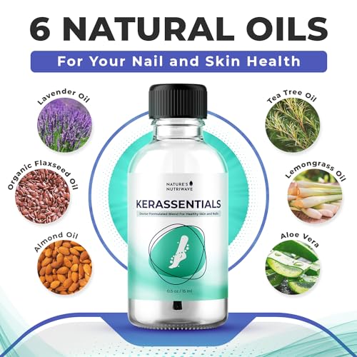 Nature’s NutriWave Kerassentials Oil 8-IN-1 Plant-Based Nail & Skin Care 0.5 Fl Oz - 15ml, 1 Month Supply