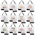 Paterr 24 Pcs Christmas Nurse Appreciation Gifts Bulk, Thank You Cna Canvas Tote Bags Makeup Cosmetic Bag with Handles