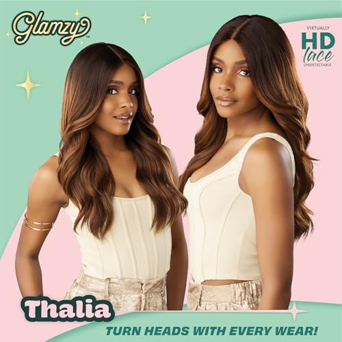Sensationnel Glamzy Lace Part Wig Thalia 1B Offblack Natural Looking Synthetic Wig