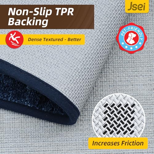Blue Dirt Trapper Door Mat 36x60 Inches Non-Slip Indoor Outdoor Welcome Rug