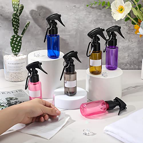 Roshtia 20 Pcs Small 2oz Travel Spray Bottles with Keychain & Color Options