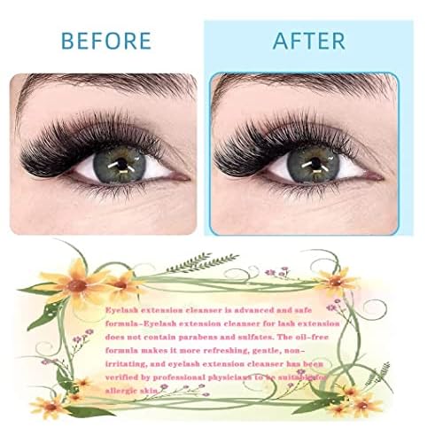 Eyelash Cleanser Concentrate 100ml Lash Extensions Shampoo Natural Foaming Cleanser DIY Non-lrritating Wash for Extensions Lashes with Salon Home Care-Makes 20 Bottles 60ml lash Shampoo (Peach)