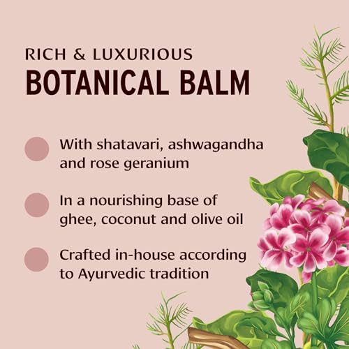 Beauty Balm - Organic Face & Body Moisturizer with Shatavari & Ashwagandha, Night & Hand Care, 4 oz - Vegan & USDA Organic