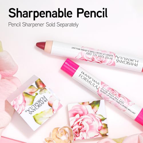 Physicians Formula Ros? Kiss All Day Glossy Lipstick Lip Color Makeup, Red Blush Blushing Mauve | Dermatologist Tested, Clinicially Tested