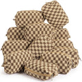 Gilprop 12 Pcs Checkered Makeup Bags Small Cosmetic Pouches Brown Set