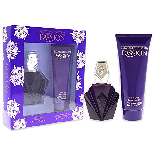 Elizabeth Taylor Passion Perfume Gift Set 9.3 Fl Oz - EDT Spray & Body Lotion for Women