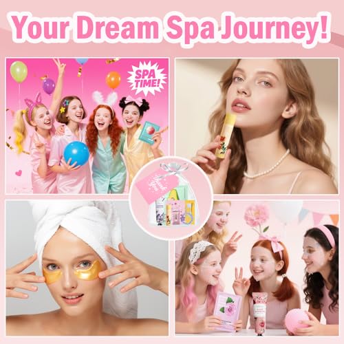Spa Party Gift Set for Girls and Women - Set A, 90 Pieces Pink-Themed Skincare & Accessories