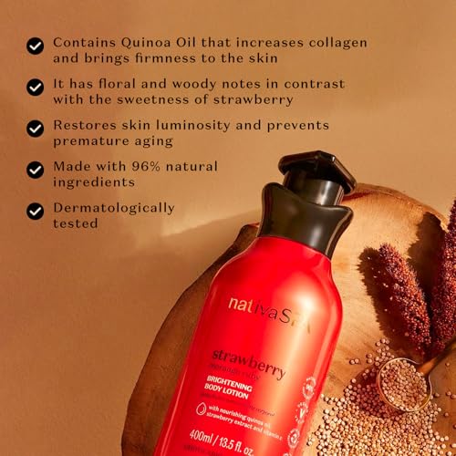 Hydrating Body Lotion with Strawberry Scent - 13.5 oz, Clinically Proven 24-Hour Moisture
