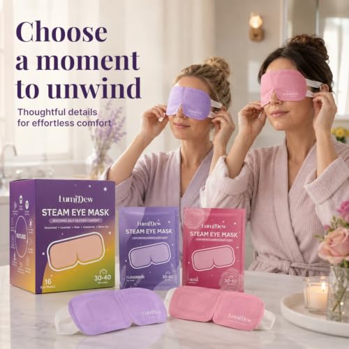 Self Heating Eye Mask Variety Pack 30 Count - Relaxing Warm Compress for Dry Eyes & Sleep