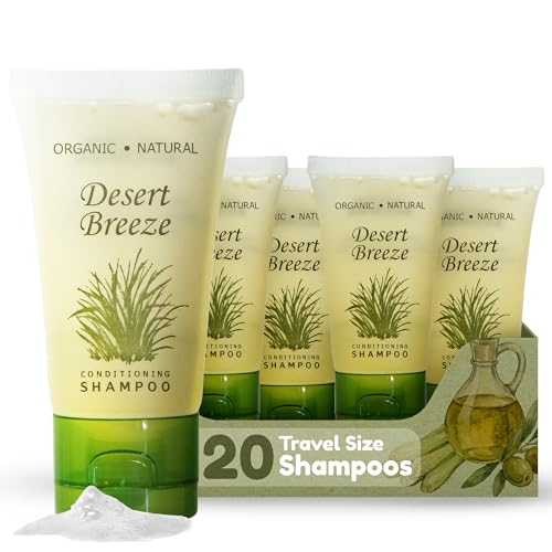 Desert Breeze 20-Pack Travel Size Shampoo with Green Tea Lemongrass Scent - Hotel & Hospitality Bulk Toiletries