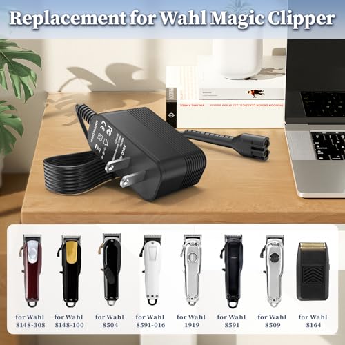 4V Charger for Wahl Magic Clipper Cordless Power Adapter Compatible with Wahl 8164 8591 8148 8504 Clip Trimmers Power Cord 97225-002 S010AZM0400200 Power Supply