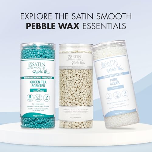 Satin Smooth Pure Clear Hard Wax Beads for Face & Body - 23oz (Pure Clear)