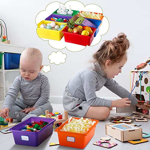 Classroom Storage Bins Set of 24 - Colorful Plastic Cubby Organizers 11.5 x 7.5 x 5 Inch