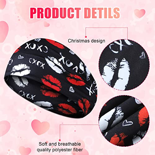 Valentine Heart Headbands for Women 20 Pack Non-Slip Hair Accessories