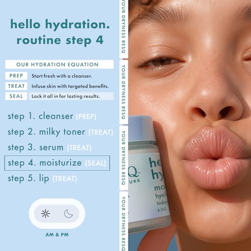 Skin ResQ by Petal Fresh Hello Hydration Moisturizer, Hydrating Face Cream with 2% Hyaluronic Acid Complex and Jojoba Oil, Fragrance Free Facial Moisturizer for Dry Sensitive Skin, Made in Korea, 4 oz