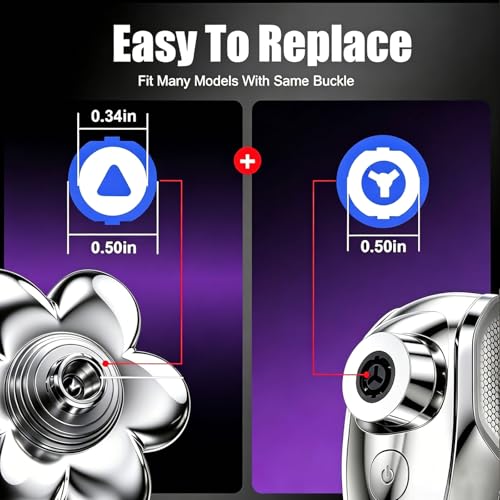 7-Blade Magnetic Replacement Shaver Heads for Bald Razor - Grey-3