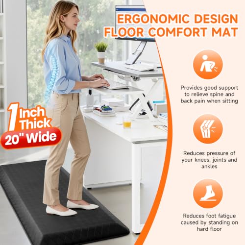 1-Inch Thick Water-Resistant Kitchen Mat - Non-Slip Support for Floor, Black, 48 x 20 Inches (Variation of THIS listing)