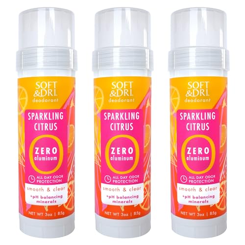 Soft & Dri Aluminum-Free Deodorant 3 oz Stick - Sparkling Citrus, 3 Pack