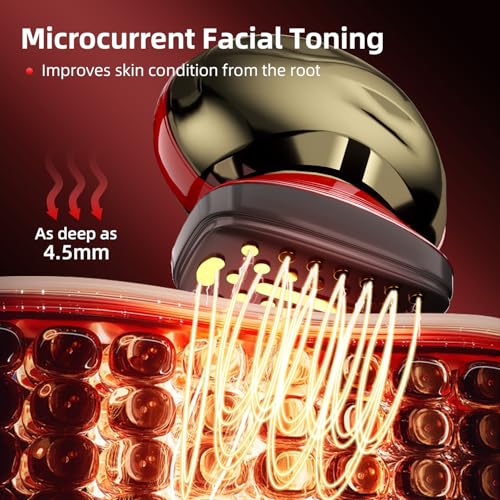 Face Massager with Light Therapy for Face, 3-in-1 Skin Tightening and Lifting Device for Wrinkles, Home Use Facial Massage Tool