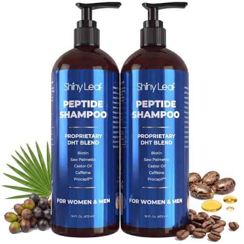 Shiny Leaf Peptide Shampoo for Thinning Hair 16 Fl Oz Pack of 2