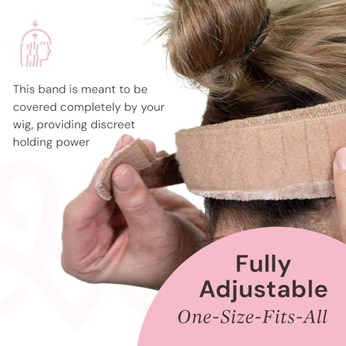 Nude Wig Grip Headband 2 Pack - Adjustable Non-Slip Secure Support for Women