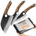 Matsato 3-Piece Kitchen Knife Set with 6.3, 6.3 & 5.8-Inch Knives – Chef, Cleaver & Utility