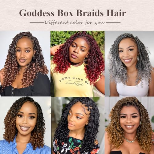 14 Inch Goddess Box Braids Crochet Hair for Black Women - Pack of 7, Gray