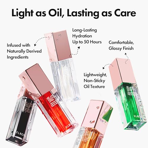 Blanc Essential Lip Oil - 50HR Moisturizing, Hydrating & Color Changing Korean Tinted Lip Oil Gloss Makeup with 6 Plant Extracts - Lightweight, Non-Sticky Finish 0.15 fl oz (#05 Blackberry)