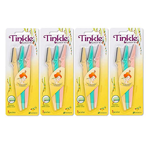 Tinkle Dorco Beauty & Grooming Bundle - Tinkle Dermaplaning Tool & Line-Up Razor, Complete Facial Hair Management Kit (15 Blades)