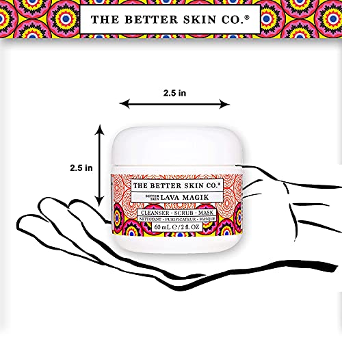 Better Skin Lava Magik 2oz - 2 Pack Face Mask, Scrub & Cleanser for Radiant Skin