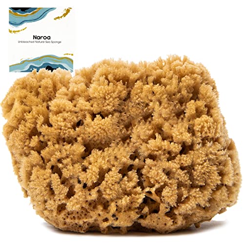Naroa X Large Natural Shower Sponge - Unbleached Body Scrubber Loofah, Eco-Friendly & Plastic-Free