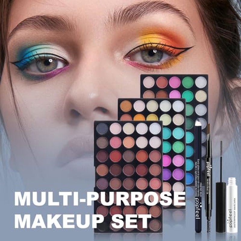 All-in-one Holiday Make up Gift Sets | Makeup Kit for Women Full Kit Teen Girls Xmas Beauty Essential Beginner Bundle Include Eyeshadow Palette Lipstick Blush Concealer Face Powder Mascara Lipgloss