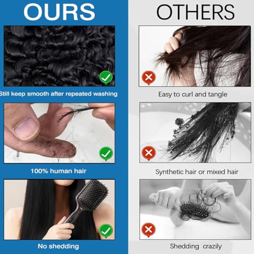 Edwad PC Curly Bundles - 12 Inch Pixie Curly Human Hair Bundle 85g Natural Black
