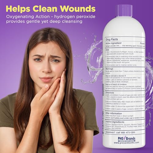 Prevention Mouth Sore Rinse 16 oz Pack of 2 Alcohol-Free Oral Care for Canker Sores
