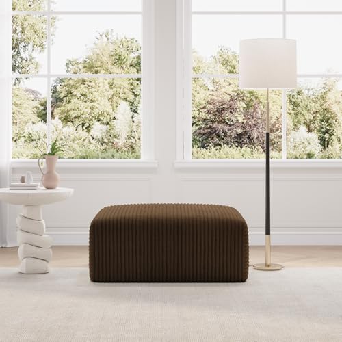 Novilla Modular Cloud Sectional Sofa with SmartS Coil Support - Brown Ottoman - No Assembly