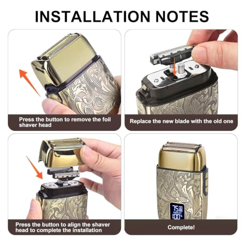 Replacement Foil and Cutter for Ufree 2618 Electric Razor - 3 Blade Design