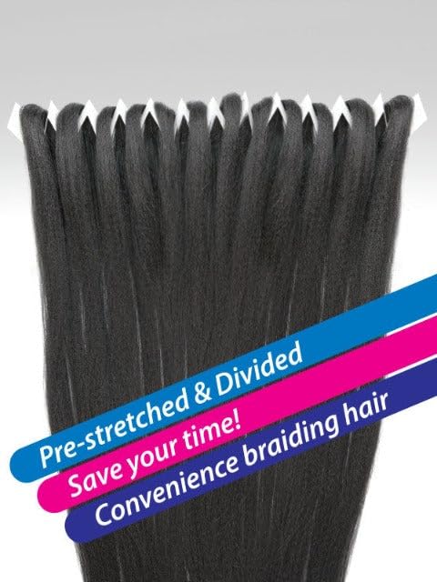 Pre-Stretched Braid Hair Extensions 36 Inch 3 Pack - Color #1B