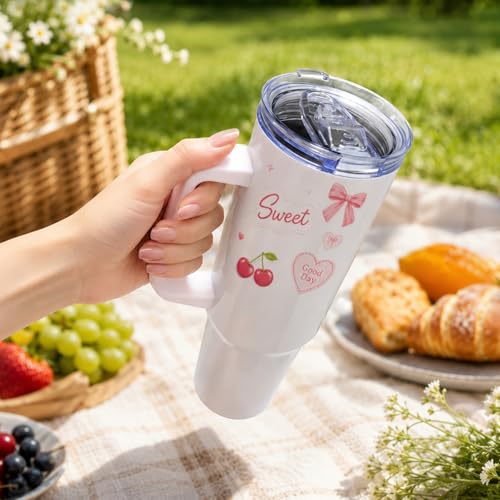 40oz Stainless Steel Sublimation Tumblers with Handle - Bulk Blank Coffee Cups